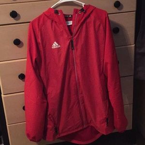 Red Dri-fit Adidas Rain Jacket